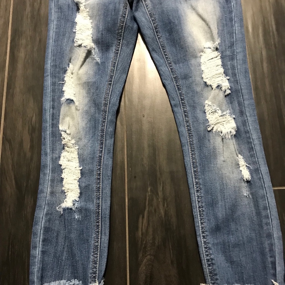 Medium Wash Ripped Jeans - Picture 3 of 6